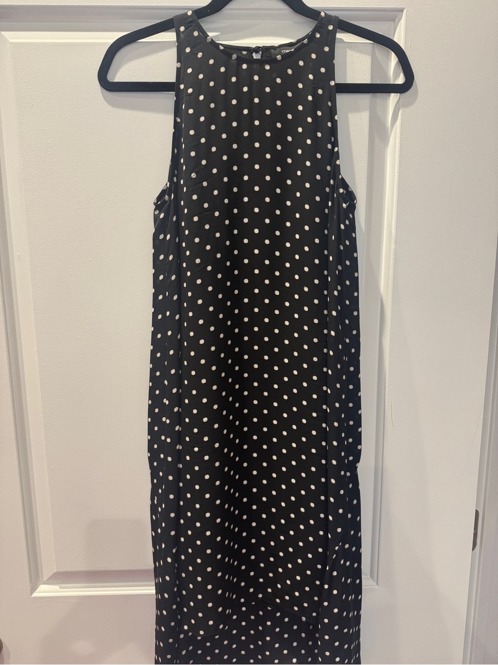 Theory Black Dress with White Polka Dots
